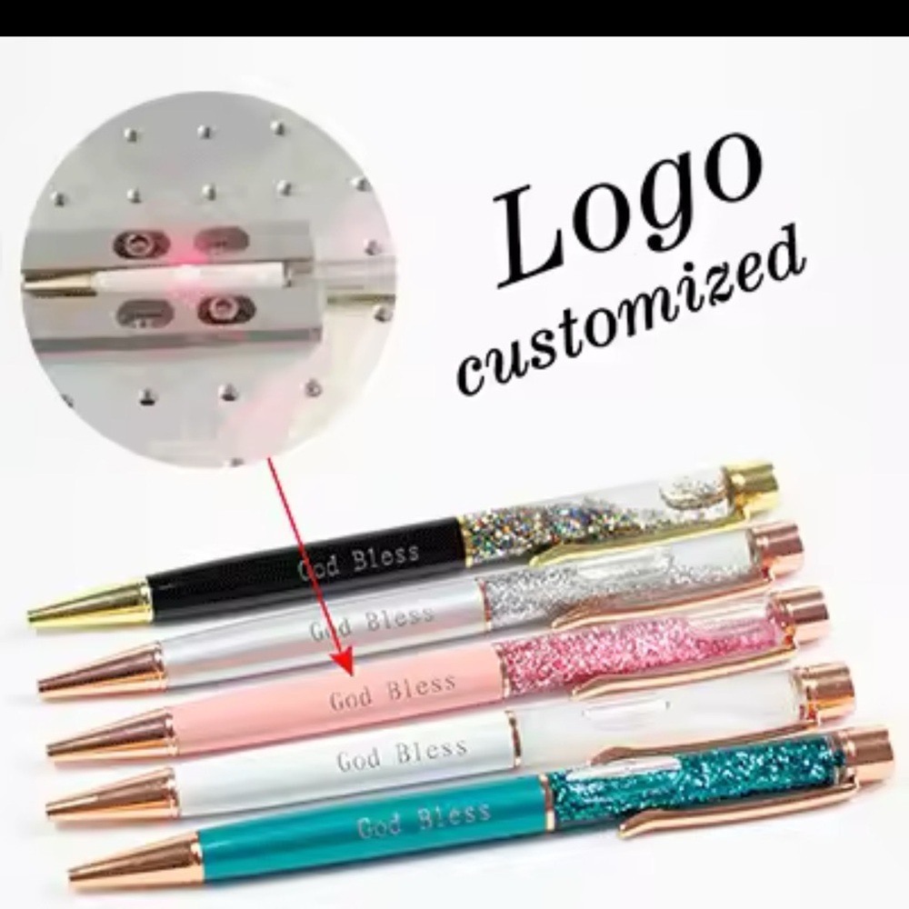Gold Foil Pens Personalized Pens Private Laser Customized Logo Engraved name